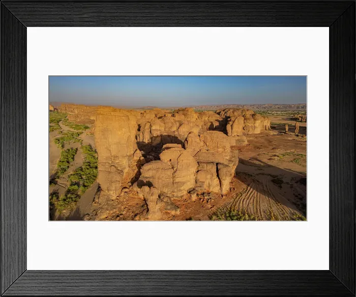 Framed Print : Aerial of beautiful rock formations around Zouar, Tibesti Mountains, Chad Framed Print : Aerial of beautiful rock formations around Zouar, Tibesti Mountains, Chad