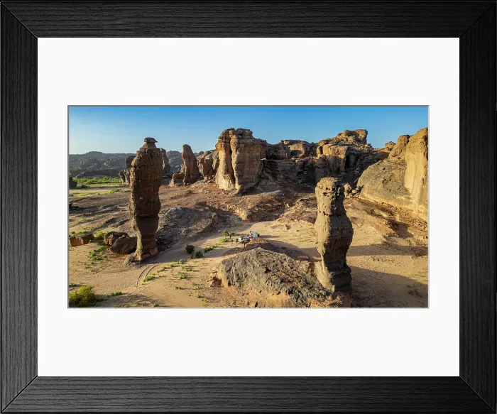 Framed Print : Aerial of beautiful rock formations around Zouar, Tibesti Mountains, Chad Framed Print : Aerial of beautiful rock formations around Zouar, Tibesti Mountains, Chad