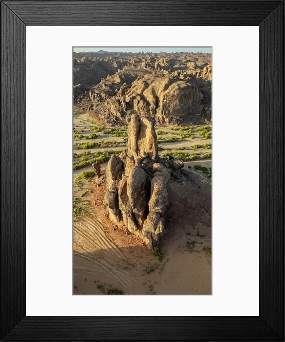 Framed Print : Aerial of beautiful rock formations around Zouar, Tibesti Mountains, Chad Framed Print : Aerial of beautiful rock formations around Zouar, Tibesti Mountains, Chad