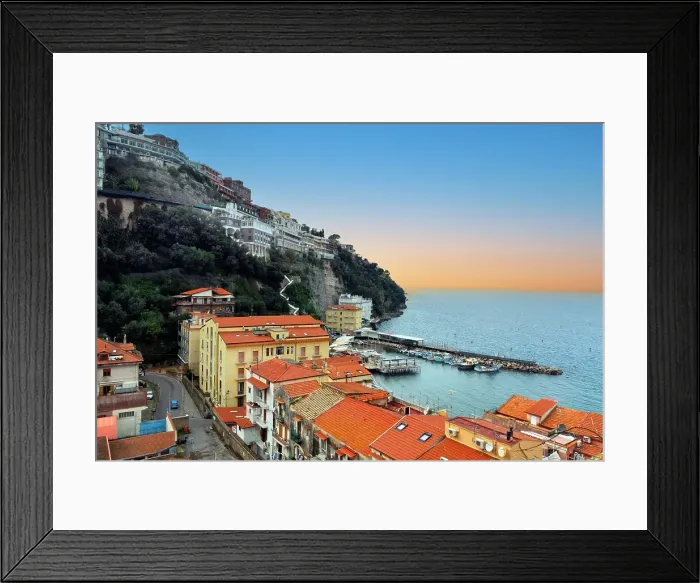 Framed Print : A view of waterfront buildings and harbour in the coastal town of Sorrento, Campania, Italy Framed Print : A view of waterfront buildings and harbour in the coastal town of Sorrento, Campania, Italy