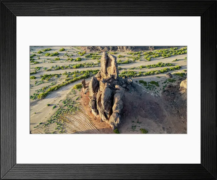 Framed Print : Aerial of beautiful rock formations around Zouar, Tibesti Mountains, Chad Framed Print : Aerial of beautiful rock formations around Zouar, Tibesti Mountains, Chad