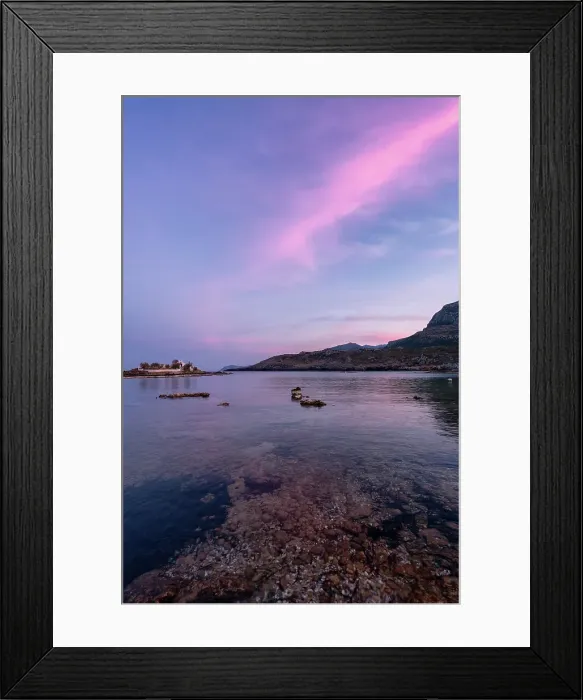 Framed Print : Saint Fokas Orthodox chapel on the coast of Greece at sunset, Peloponnese, Greece Framed Print : Saint Fokas Orthodox chapel on the coast of Greece at sunset, Peloponnese, Greece