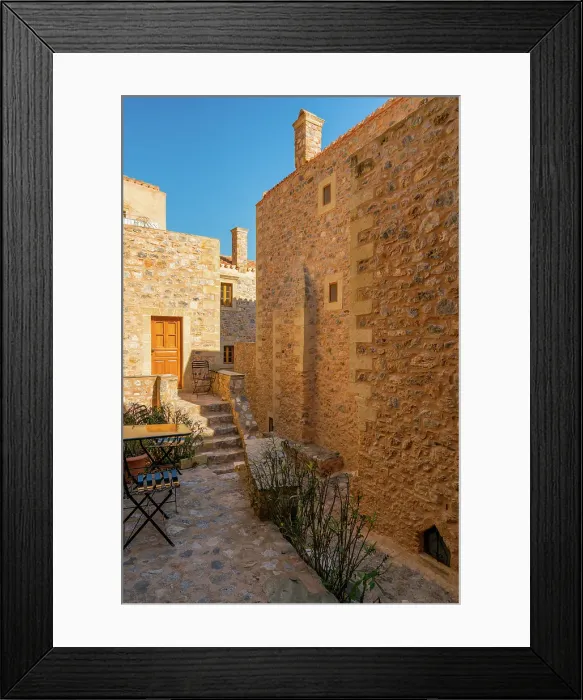 Framed Print : Historic stone houses, Monemvasia, Laconia, Greece Framed Print : Historic stone houses, Monemvasia, Laconia, Greece