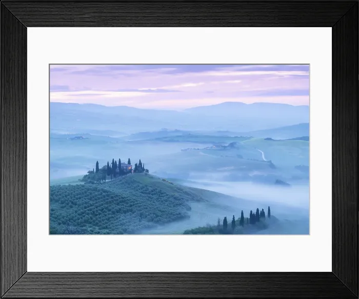 Framed Print : Sunrise over Belvedere, Val d'Orcia, UNESCO, Tuscany, Italy Framed Print : Sunrise over Belvedere, Val d'Orcia, UNESCO, Tuscany, Italy
