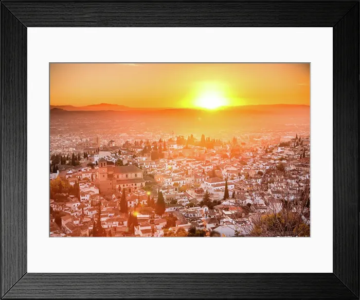 Framed Print : Vibrant red and orange sunset over the Albaicin, UNESCO, Granada, Andalucia, Spain Framed Print : Vibrant red and orange sunset over the Albaicin, UNESCO, Granada, Andalucia, Spain