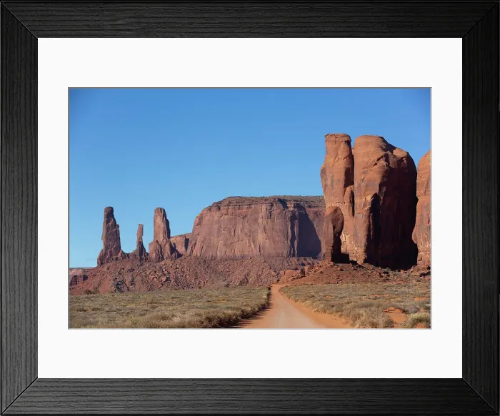 Framed Print : Loop Drive, Three Sisters on left, Camel Butte on right, Monument Valley Navajo Tribal Park, Utah, United States of America Framed Print : Loop Drive, Three Sisters on left, Camel Butte on right, Monument Valley Navajo Tribal Park, Utah, United States of America