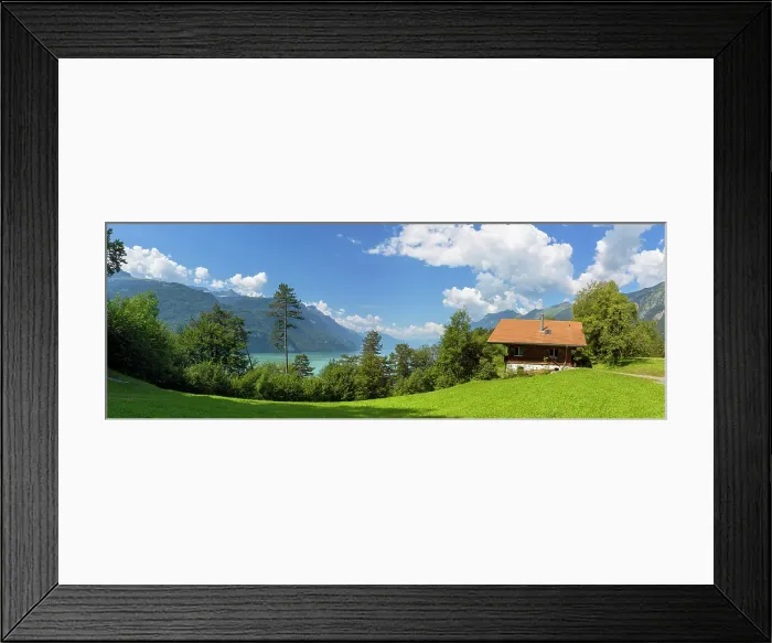 Framed Print : House overlooking Lake Brienz, Brienz, Bernese Oberland, Switzerland