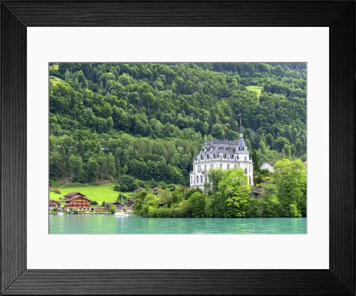 Framed Print : Seeburg Castle on Lake Brienz, Bernese Oberland, Iseltwald, Switzerland Framed Print : Seeburg Castle on Lake Brienz, Bernese Oberland, Iseltwald, Switzerland