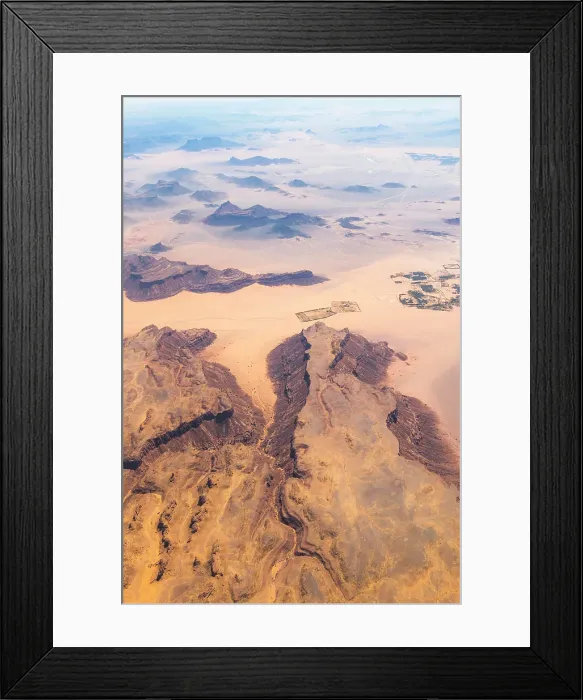 Framed Print : Aerial view from an aircraft of the desert in AlUla region, Medina Province, Saudi Arabia Framed Print : Aerial view from an aircraft of the desert in AlUla region, Medina Province, Saudi Arabia