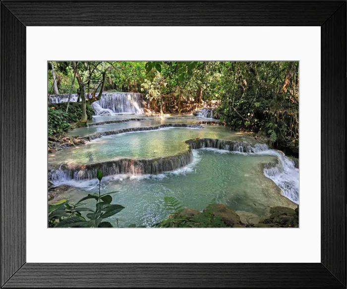 Framed Print : Kuang Si waterfalls, Luang Prabang, Laos Framed Print : Kuang Si waterfalls, Luang Prabang, Laos