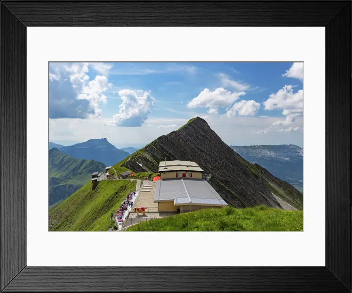 Framed Print : Das Kreuz (The Cross) peak at Brienzer Rothorn mountain, Bernese Oberland, Switzerland