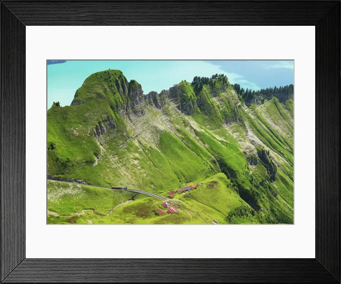 Framed Print : Brienz Rothorn train and Lake Brienz, Brienz, Bernese Oberland, Switzerland Framed Print : Brienz Rothorn train and Lake Brienz, Brienz, Bernese Oberland, Switzerland