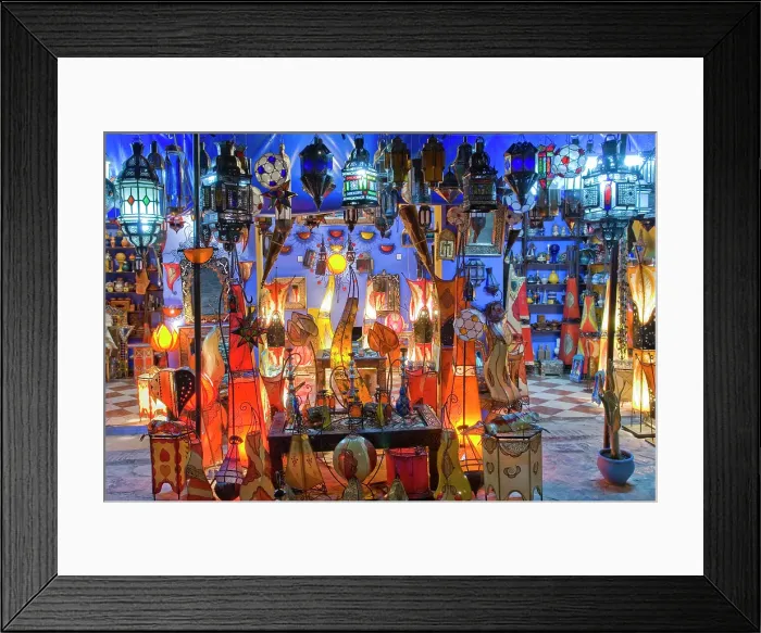 Framed Print : Lights shop, medina of Chefchaouen, Rif region, Morocco Framed Print : Lights shop, medina of Chefchaouen, Rif region, Morocco