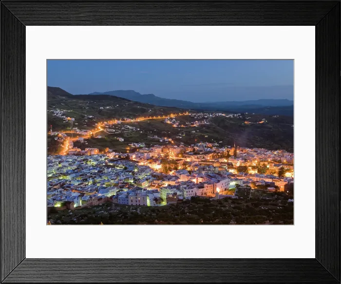 Framed Print : Chefchaouen by night, Rif region, Morocco Framed Print : Chefchaouen by night, Rif region, Morocco