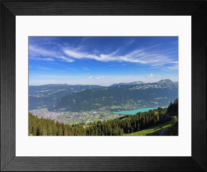 Framed Print : View of Interlaken and Lake Brienz, Bernese Oberland, Canton of Bern, Switzerland Framed Print : View of Interlaken and Lake Brienz, Bernese Oberland, Canton of Bern, Switzerland
