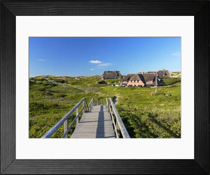 Framed Print : Traditional thatched houses amongst sand dunes, Rantum, Sylt, Schleswig Holstein, Germany, Europe Framed Print : Traditional thatched houses amongst sand dunes, Rantum, Sylt, Schleswig Holstein, Germany, Europe