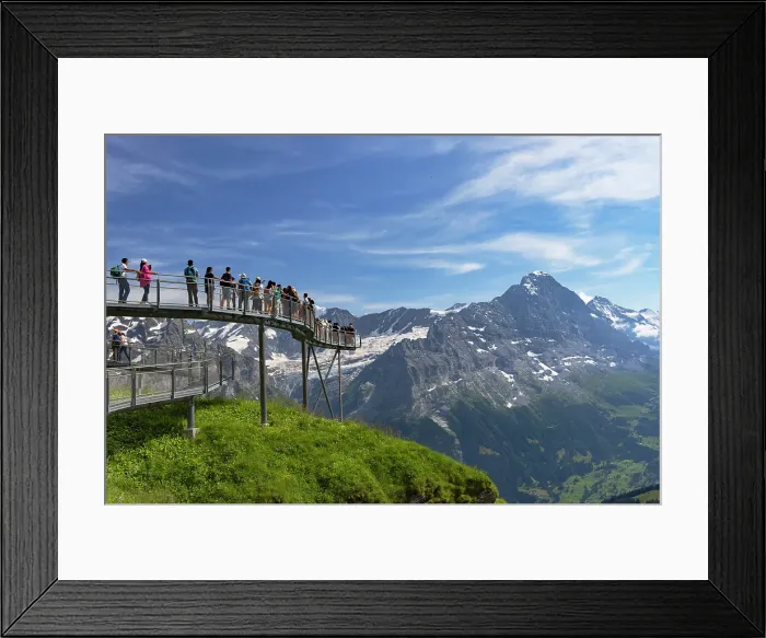 Framed Print : People on First Cliff Walk, First, Jungfrau Region, Bernese Oberland, Switzerland Framed Print : People on First Cliff Walk, First, Jungfrau Region, Bernese Oberland, Switzerland