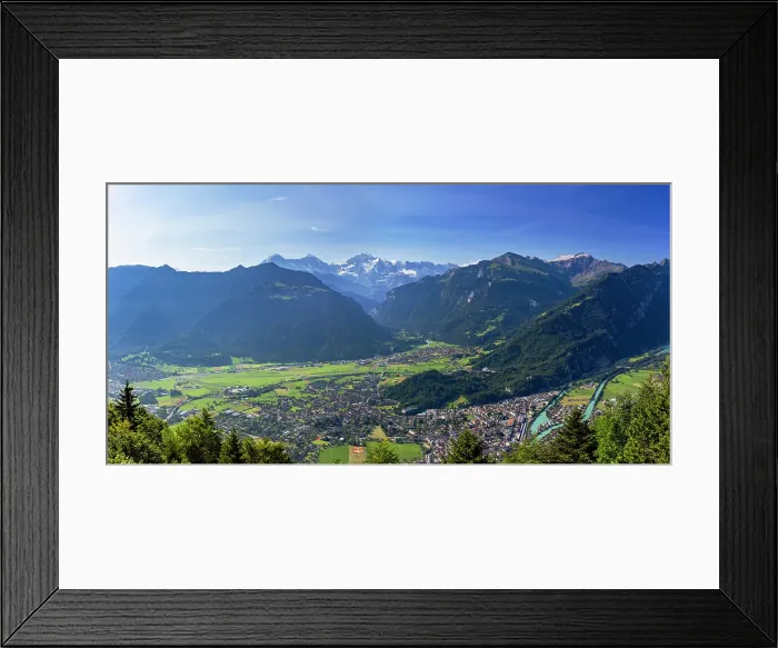 Framed Print : View of Jungfrau, Monch and Eiger mountains from Harder Kulm, Interlaken, Jungfrau Region, Bernese Oberland, Switzerland Framed Print : View of Jungfrau, Monch and Eiger mountains from Harder Kulm, Interlaken, Jungfrau Region, Bernese Oberland, Switzerland