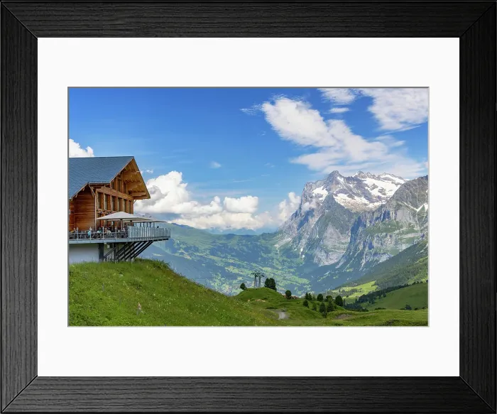 Framed Print : Restaurant at Kleine Scheidigg, Jungfrau Region, Bernese Oberland, Switzerland Framed Print : Restaurant at Kleine Scheidigg, Jungfrau Region, Bernese Oberland, Switzerland
