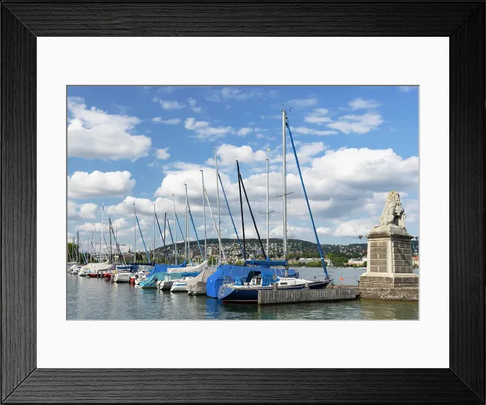 Framed Print : Yachts on Lake Zurich, Zurich, Switzerland Framed Print : Yachts on Lake Zurich, Zurich, Switzerland