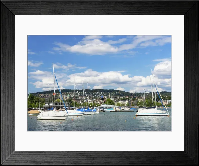 Framed Print : Yachts on Lake Zurich, Zurich, Switzerland