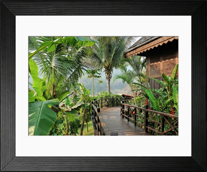 Framed Print : Bungalow at Luang Say Lodge on the Mekong river bank, Pakbeng, Oudomxay Province, Laos Framed Print : Bungalow at Luang Say Lodge on the Mekong river bank, Pakbeng, Oudomxay Province, Laos