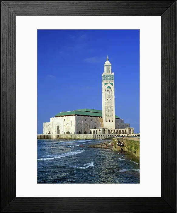 Framed Print : Hassan II Mosque seen from the seaside, Casablanca, Morocco Framed Print : Hassan II Mosque seen from the seaside, Casablanca, Morocco