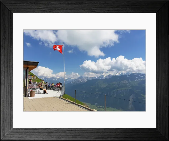 Framed Print : Restaurant at Brienz Rothorn mountain, Bernese Oberland, Switzerland Framed Print : Restaurant at Brienz Rothorn mountain, Bernese Oberland, Switzerland