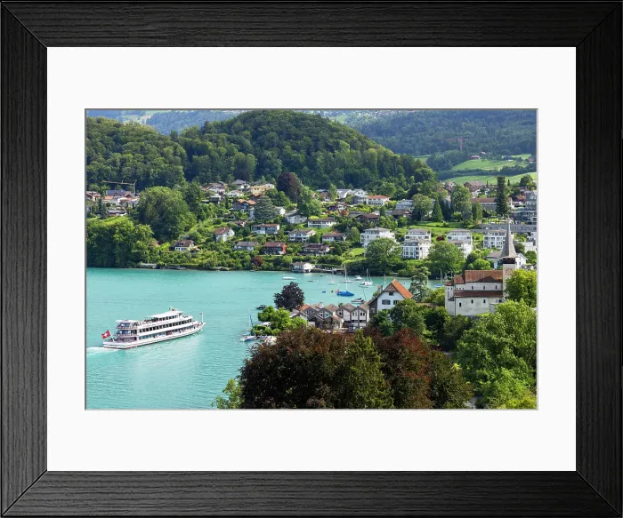 Framed Print : Ferry on Lake Thun, Spiez, Canton of Bern, Switzerland