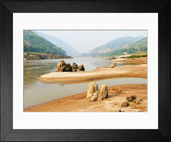 Framed Print : Sandbank on Mekong River, Pakbeng, Oudomxay Province, Laos Framed Print : Sandbank on Mekong River, Pakbeng, Oudomxay Province, Laos