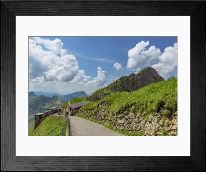 Framed Print : Das Kreuz (The Cross) peak and Brienz Rothorn train at Brienzer Rothorn mountain, Bernese Oberland, Switzerland Framed Print : Das Kreuz (The Cross) peak and Brienz Rothorn train at Brienzer Rothorn mountain, Bernese Oberland, Switzerland