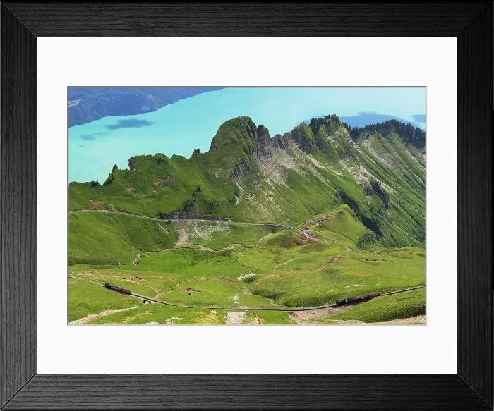 Framed Print : Brienz Rothorn train and Lake Brienz, Brienz, Bernese Oberland, Switzerland Framed Print : Brienz Rothorn train and Lake Brienz, Brienz, Bernese Oberland, Switzerland
