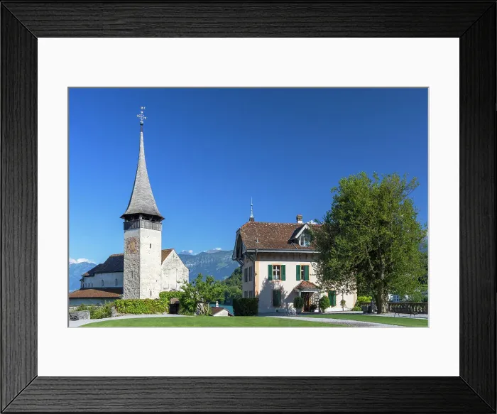 Framed Print : Spiez Castle Church, Spiez, Canton of Bern, Switzerland Framed Print : Spiez Castle Church, Spiez, Canton of Bern, Switzerland