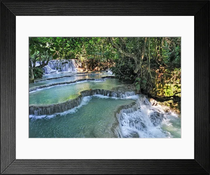 Framed Print : Kuang Si waterfalls, Luang Prabang, Laos Framed Print : Kuang Si waterfalls, Luang Prabang, Laos