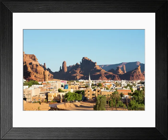 Framed Print : New neighborhoods of the Old town of AlUla, Medina Province, Saudi Arabia Framed Print : New neighborhoods of the Old town of AlUla, Medina Province, Saudi Arabia