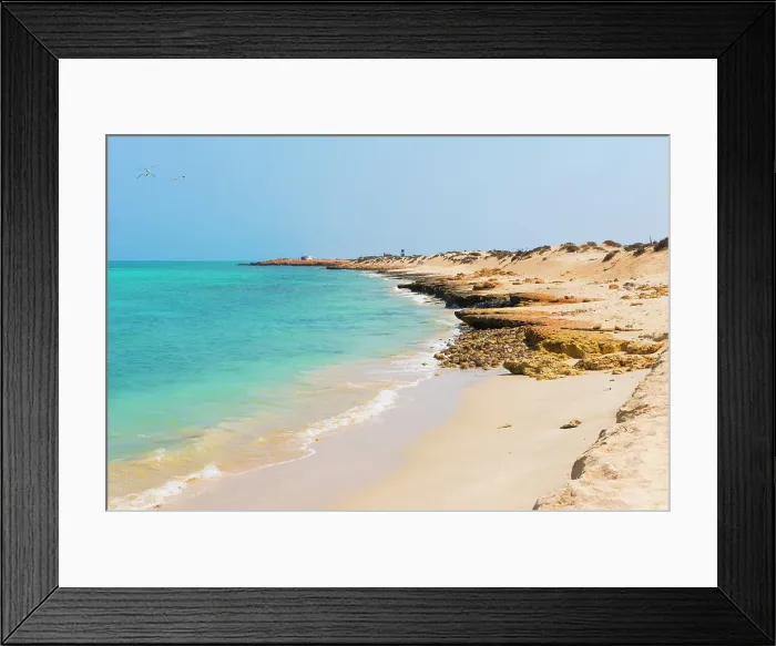 Framed Print : White sandy beach near Tiwi, Sultanate of Oman, Arabian Peninsula Framed Print : White sandy beach near Tiwi, Sultanate of Oman, Arabian Peninsula