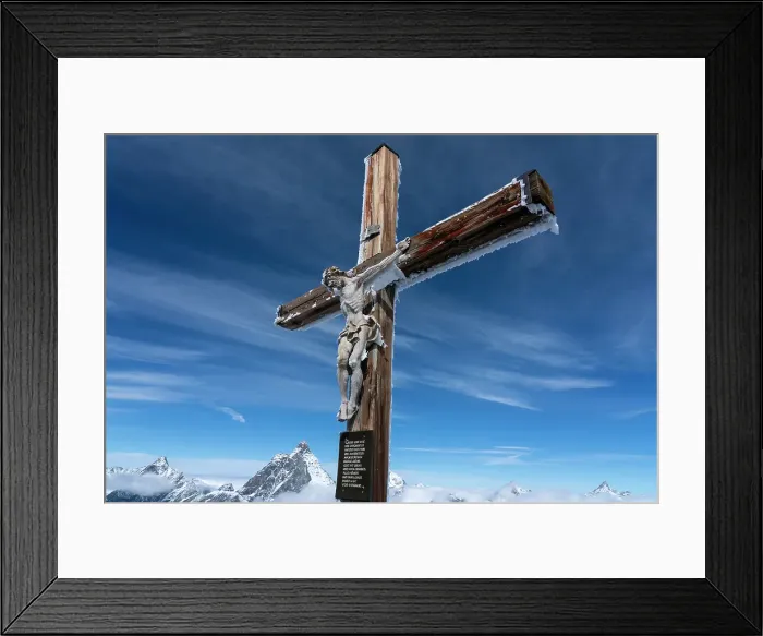 Framed Print : Crucifix with Matterhorn in the background, Zermatt, Canton Valais, Switzerland Framed Print : Crucifix with Matterhorn in the background, Zermatt, Canton Valais, Switzerland