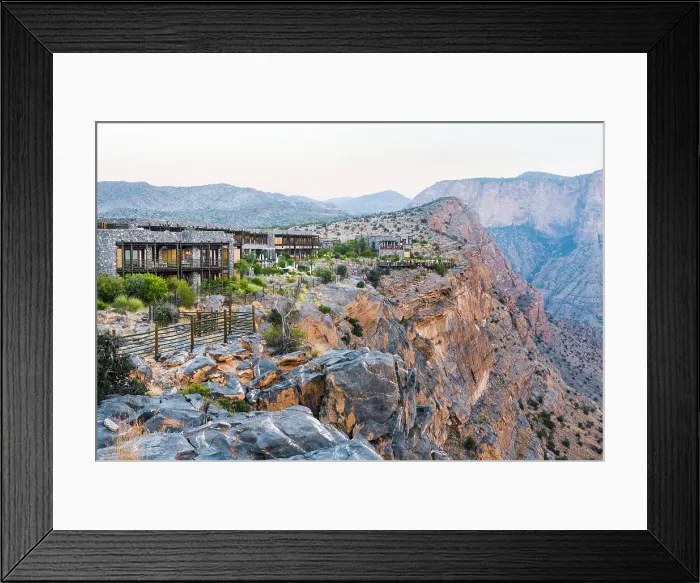 Framed Print : Alila Jabal Akhdar hotel, nestled 2000 metres above sea level, surrounded by Al Hajar Mountains, Sultanate of Oman, Arabian Peninsula Framed Print : Alila Jabal Akhdar hotel, nestled 2000 metres above sea level, surrounded by Al Hajar Mountains, Sultanate of Oman, Arabian Peninsula