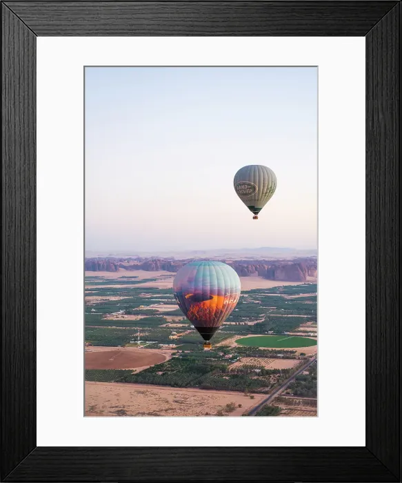 Framed Print : Hot air balloon flight over Hegra site and around with Hero Balloon Flights Saudi Operator, AlUla, Medina Province, Saudi Arabia Framed Print : Hot air balloon flight over Hegra site and around with Hero Balloon Flights Saudi Operator, AlUla, Medina Province, Saudi Arabia
