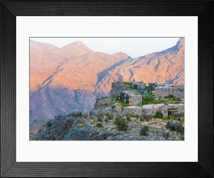 Framed Print : Alila Jabal Akhdar hotel, nestled 2000 metres above sea level, surrounded by Al Hajar Mountains, Sultanate of Oman, Arabian Peninsula Framed Print : Alila Jabal Akhdar hotel, nestled 2000 metres above sea level, surrounded by Al Hajar Mountains, Sultanate of Oman, Arabian Peninsula