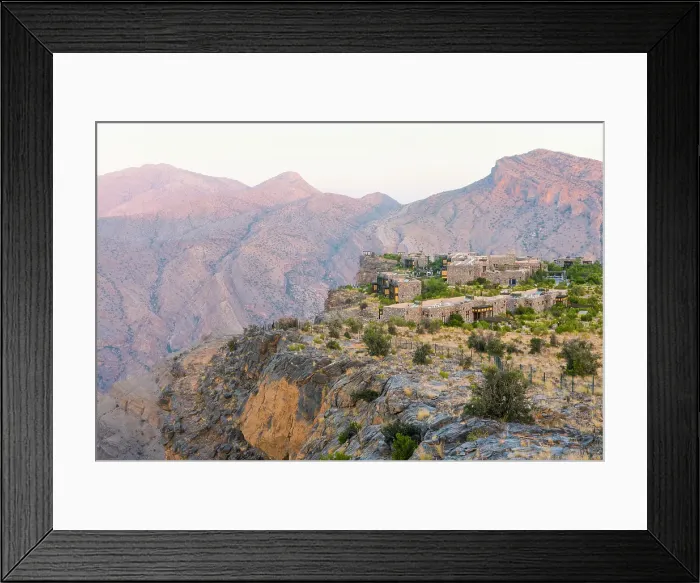 Framed Print : Alila Jabal Akhdar hotel, nestled 2000 metres above sea level, surrounded by Al Hajar Mountains, Sultanate of Oman, Arabian Peninsula Framed Print : Alila Jabal Akhdar hotel, nestled 2000 metres above sea level, surrounded by Al Hajar Mountains, Sultanate of Oman, Arabian Peninsula