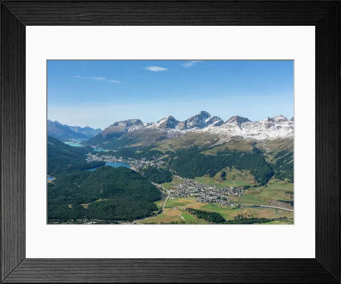 Framed Print : View of St. Moritz, Celerina and the Engadin lakes from top of Muottas Muragl, Canton of Grisons, Switzerland Framed Print : View of St. Moritz, Celerina and the Engadin lakes from top of Muottas Muragl, Canton of Grisons, Switzerland