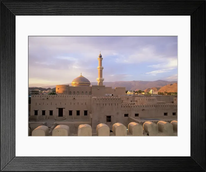 Framed Print : Fortress and mosque of Nizwa, Sultanate of Oman, Arabian Peninsula Framed Print : Fortress and mosque of Nizwa, Sultanate of Oman, Arabian Peninsula