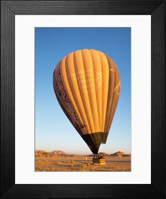 Framed Print : Balloon deflating after Hot air balloon flight over Hegra site with Hero Balloon Flights Saudi Operator, AlUla, Medina Province, Saudi Arabia Framed Print : Balloon deflating after Hot air balloon flight over Hegra site with Hero Balloon Flights Saudi Operator, AlUla, Medina Province, Saudi Arabia