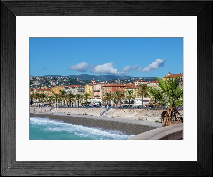 Framed Print : Palm tree with Promenade des Anglais in the distance, Nice, UNESCO, Alpes Maritimes, French Riviera, Provence, France Framed Print : Palm tree with Promenade des Anglais in the distance, Nice, UNESCO, Alpes Maritimes, French Riviera, Provence, France