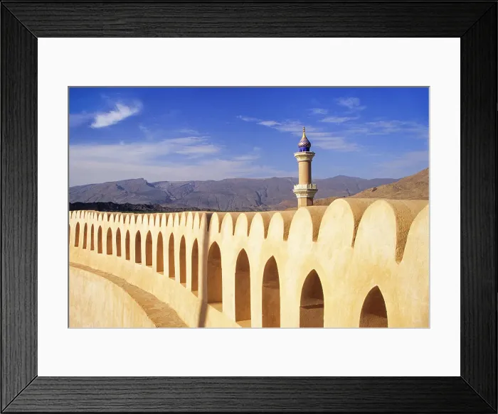 Framed Print : Fortress and mosque of Nizwa, Sultanate of Oman, Arabian Peninsula Framed Print : Fortress and mosque of Nizwa, Sultanate of Oman, Arabian Peninsula
