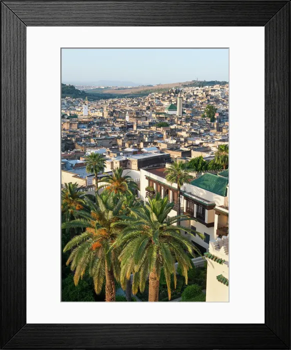 Framed Print : The Medina, UNESCO, viewed from a terrace of the luxury Palais Jamai hotel, Fes, Morocco Framed Print : The Medina, UNESCO, viewed from a terrace of the luxury Palais Jamai hotel, Fes, Morocco