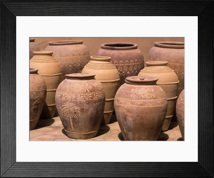 Framed Print : Earthenware jars, Jabrin castle, Sultanate of Oman, Arabian Peninsula