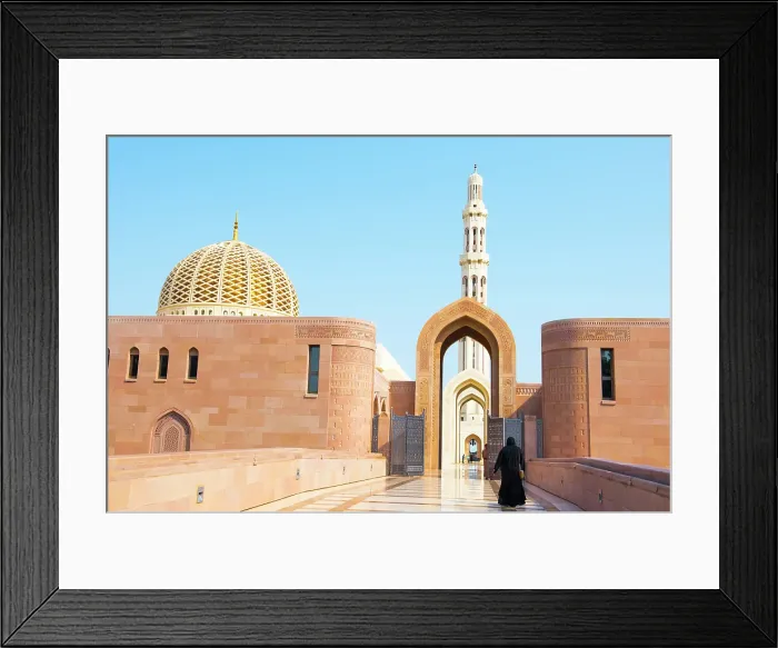 Framed Print : Sultan Qaboos Grand Mosque, Muscat, Sultanate of Oman, Arabian Peninsula