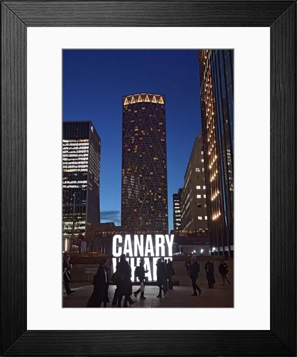 Framed Print : Canary Wharf Sign, Docklands, London, England, United Kingdom Framed Print : Canary Wharf Sign, Docklands, London, England, United Kingdom